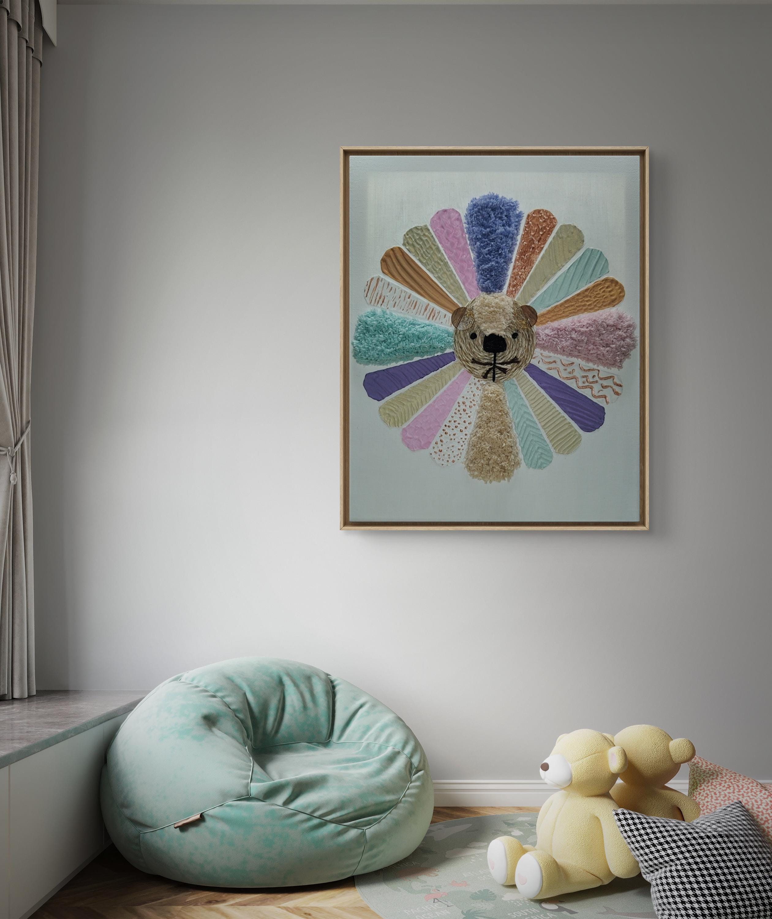 Tableau plâtre texturé enfant ado - décoration chambre artisanale LOEV DECO