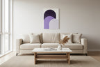 Décoration intérieure élégante - Tableau texturé violet blanc arches relief 30x40 cm - Art mural moderne fait main sur mesure
