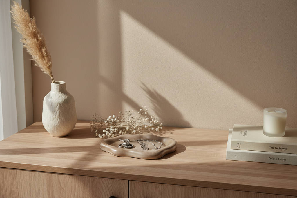 Plateau décoratif forme organique  vide-poche bijoux céramique français