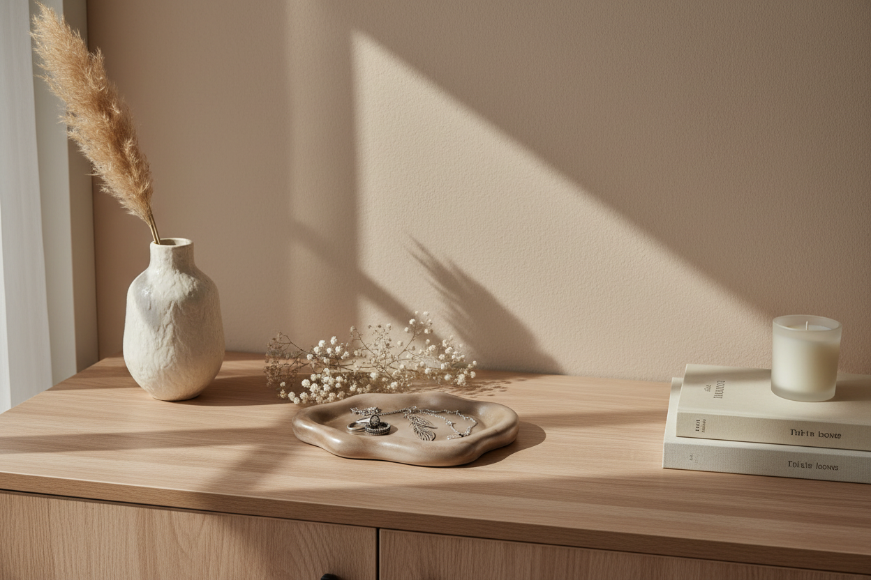 Plateau décoratif forme organique  vide-poche bijoux céramique français
