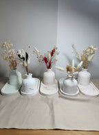 Plateau Vase Céramique Texturé + Fleurs Séchées - 5 Couleurs LOEV