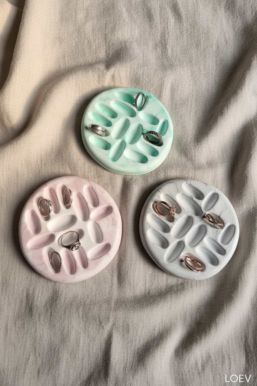 Porte-bagues céramique artisanal fait main France - 3 coloris lin bohème
