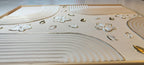 Tableau beige or arches relief feuille d'or 40x50cm art mural LOEV