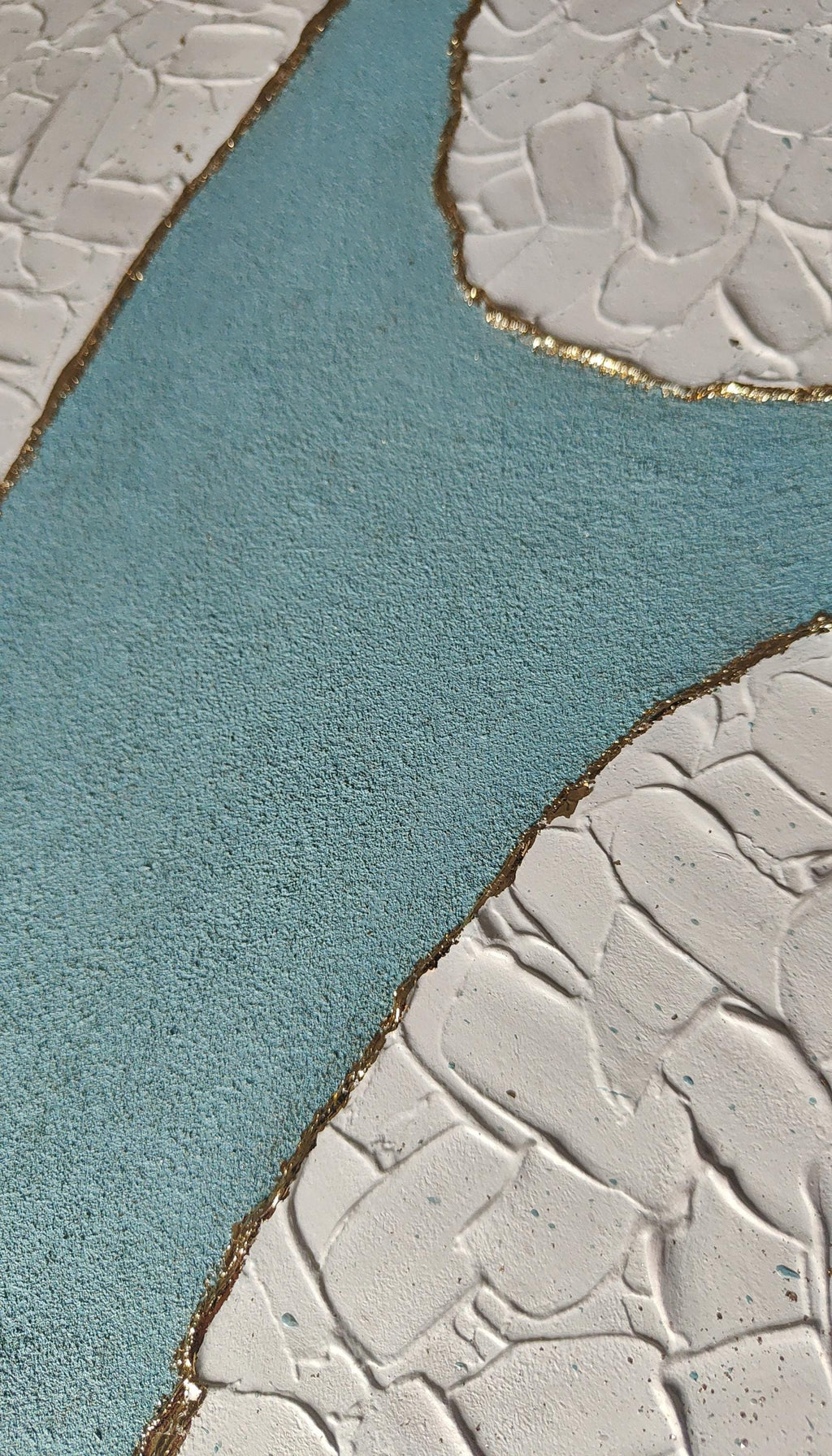 DÉTAIL TEXTURE ET RELIEF TABLEAU ARTISANAL LOEV DECO