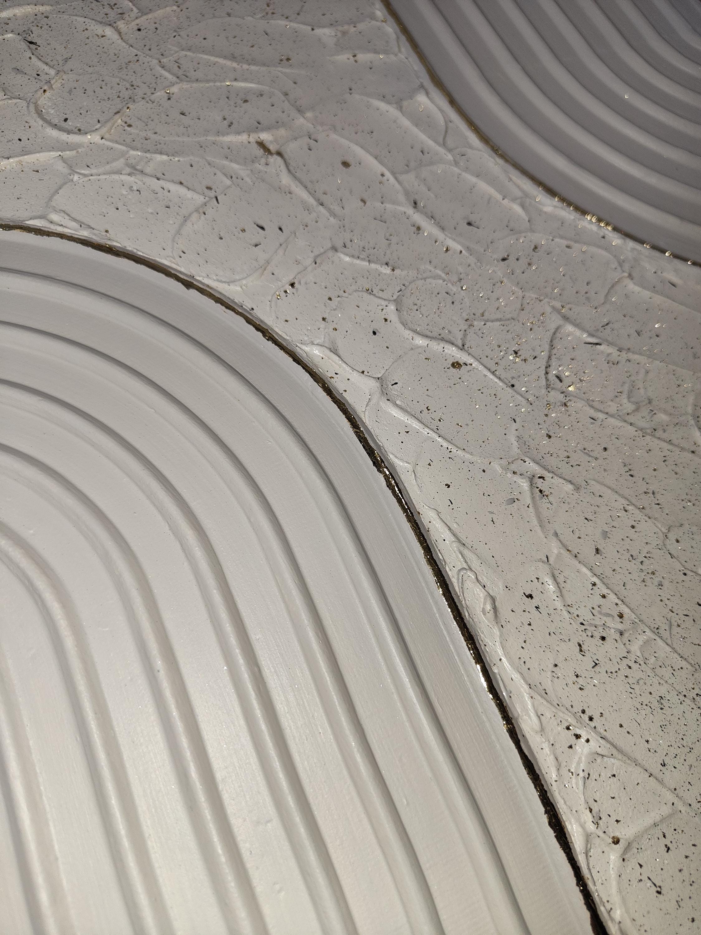 Décoration murale texturée beige doré relief 30x40cm encadré premium