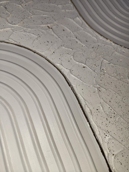 Décoration murale texturée beige doré relief 30x40cm encadré premium