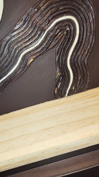 Décoration murale texturée noir et doré relief 30x40cm encadré sophistiqué