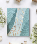 Tableau décoratif vert or relief organique artisanal texture fait main 24x29cm