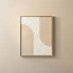 Tableau relief arches beige blanc texture organique 24x30cm art mural encadré premium