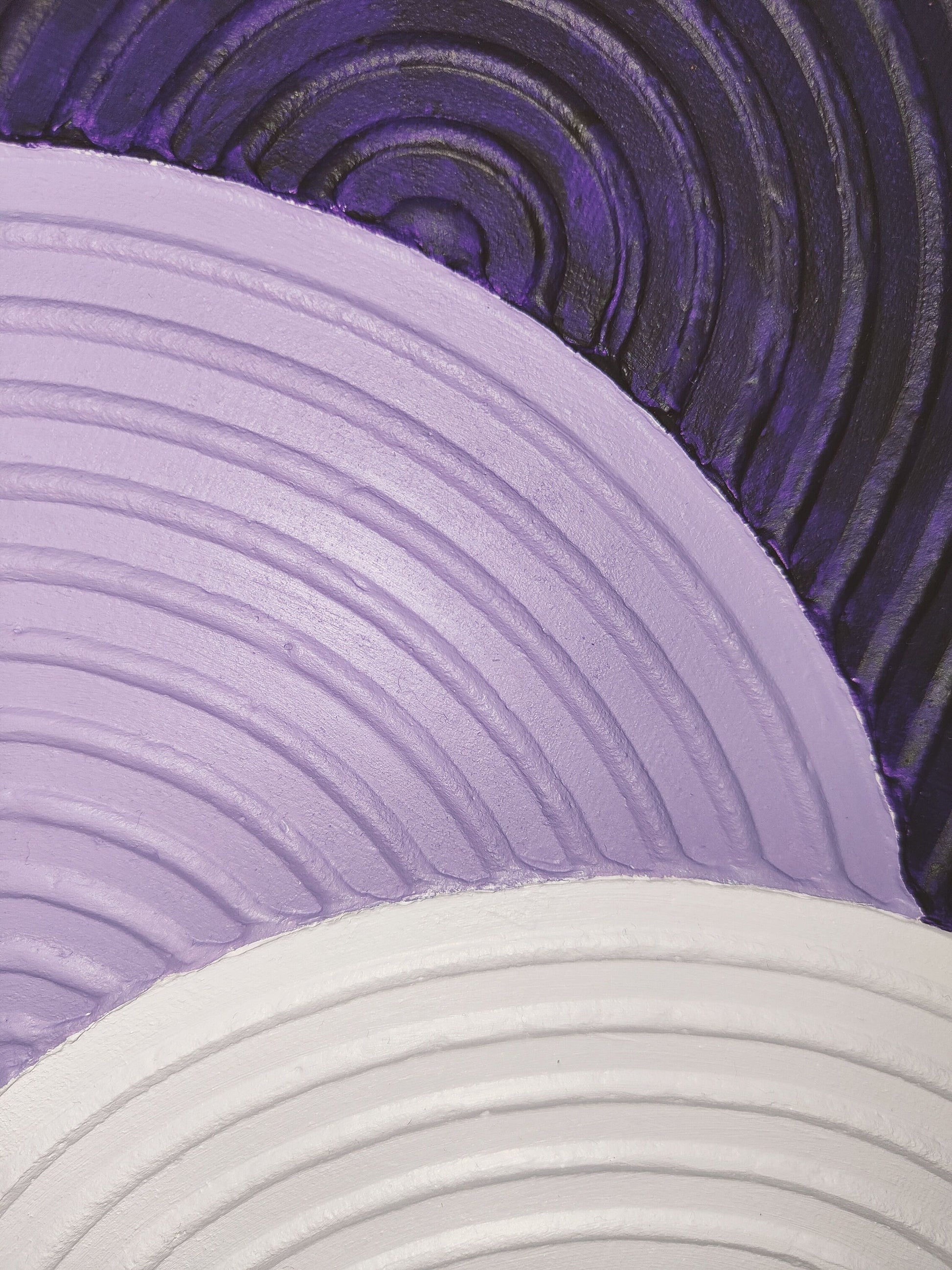 Tableau texturé violet blanc arches relief 30x40 cm - Décoration intérieure moderne cadre inclus - Art mural élégant sur mesure
