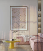 Décoration murale texturée rose poudré or argent relief 30x40cm encadré sophistiqué