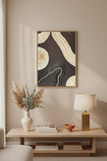 Tableau texturé noir et doré relief artisanal 30x40cm encadré fait main LOEV DECO