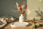 Plateau Vase Céramique Texturé + Fleurs Séchées - 5 Couleurs LOEV