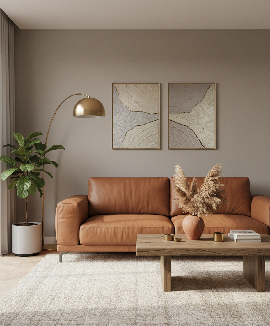 Diptyque art mural beige or relief artisanal 40x50cm encadré France LOEV

