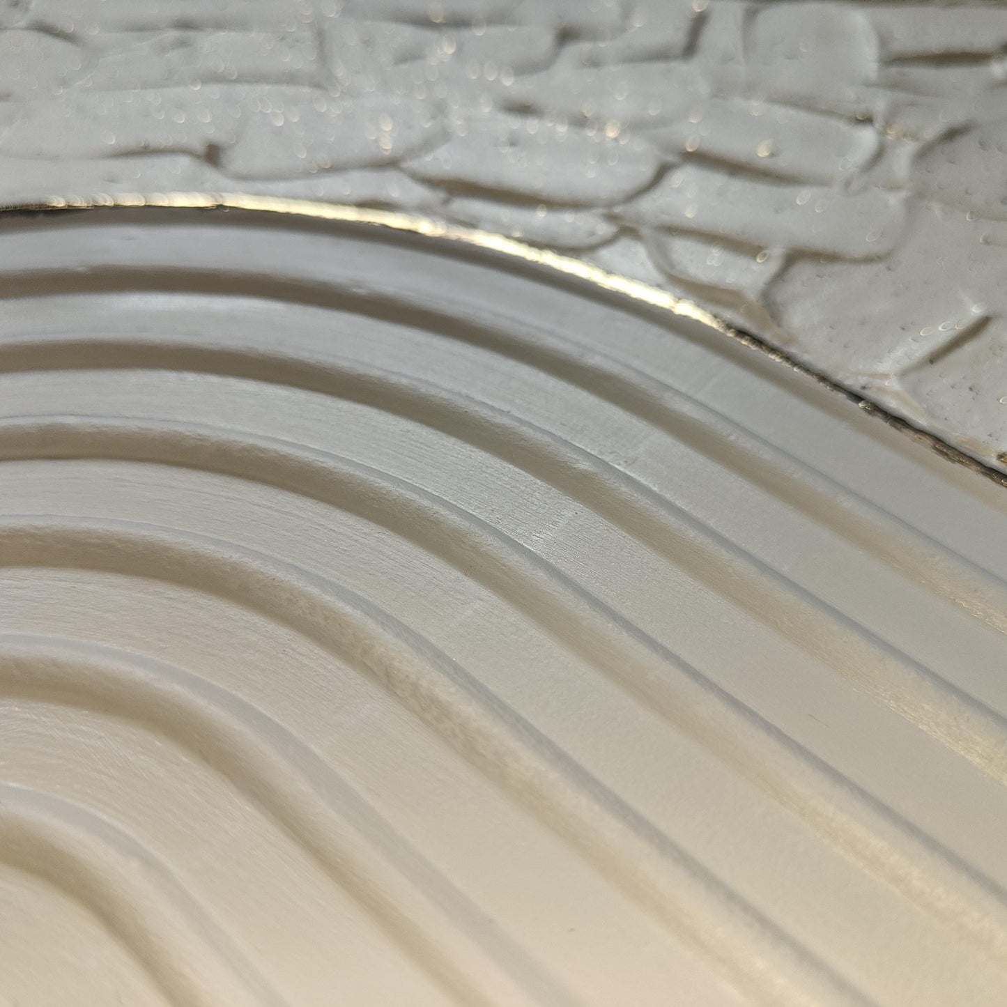 Tableau relief beige doré texture organique 30x40cm art mural encadré