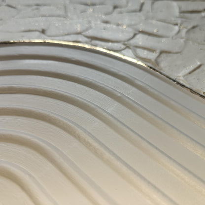 Tableau relief beige doré texture organique 30x40cm art mural encadré