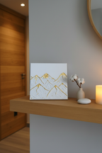 Toile texture moderne montagne fait main - décoration chalet - 20*20