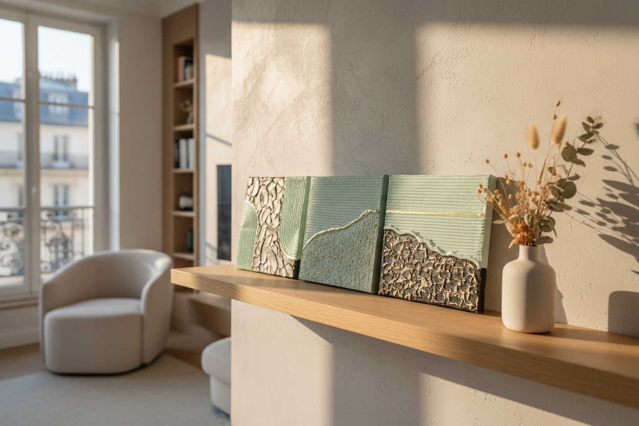 Collection Toiles Signature 20x20 sur étagère bois — LOEV DECO