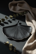 vide poche chic noir et argent - accessoire déco unique fait main
