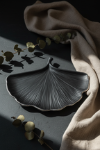 vide poche chic noir et argent - accessoire déco unique fait main
