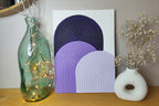 Tableau en relief violet blanc 30x40 cm - Art mural texturé artisanal fait main France - Décoration intérieure élégante LOEV DECO
