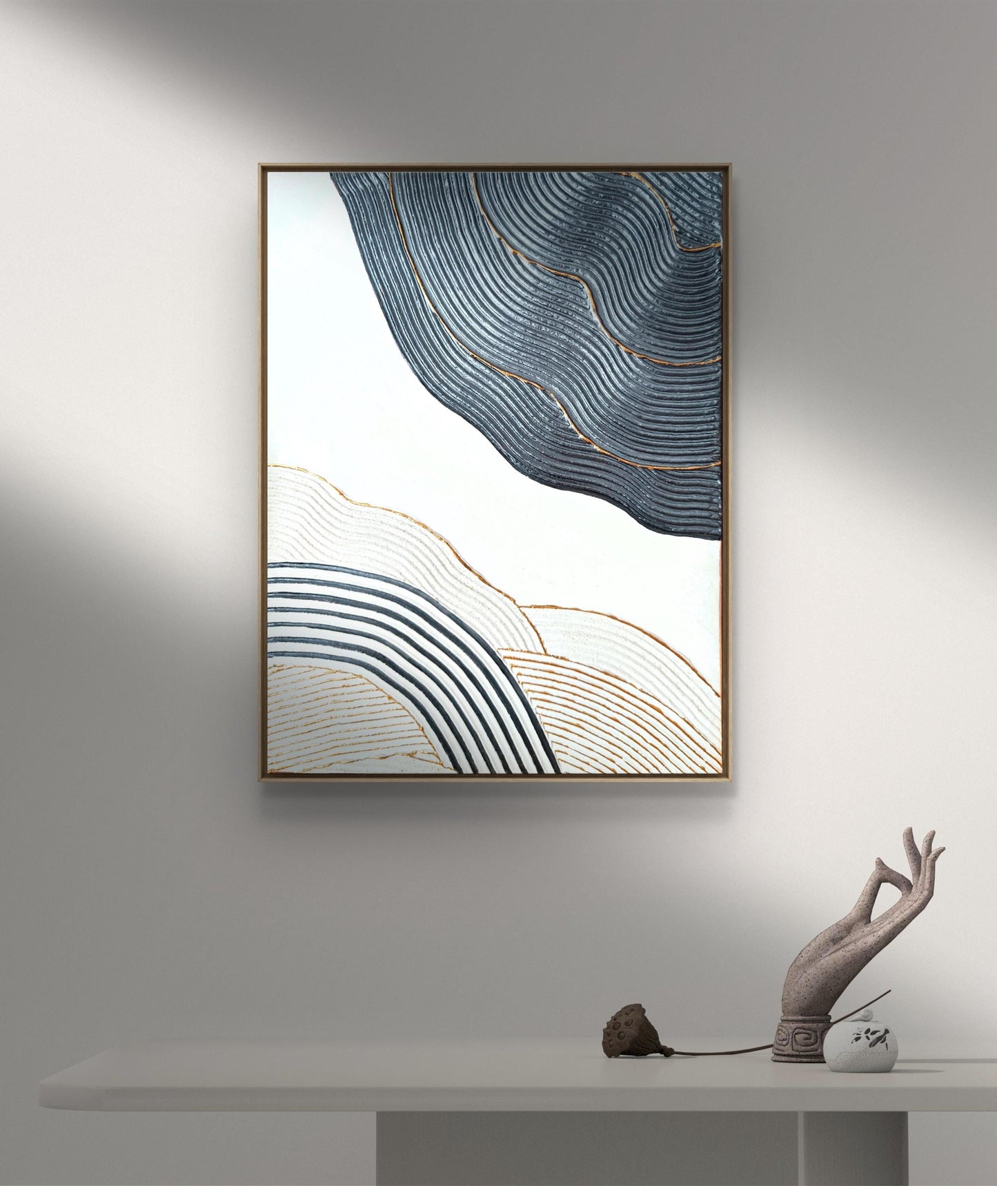 Tableau en texture metallisé design et relief moderne loev deco