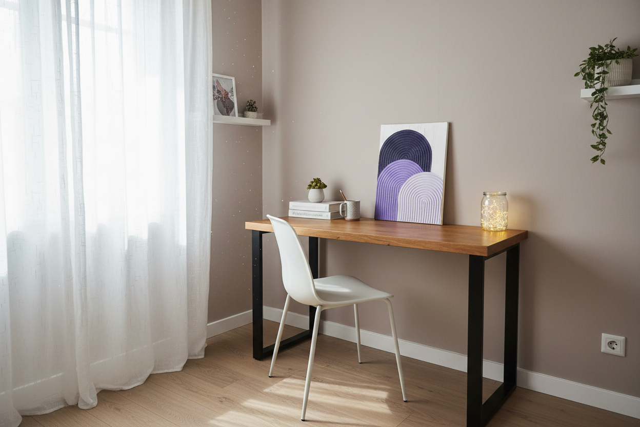 Tableau décoratif sur mesure violet blanc arches relief 30x40 cm - Art mural texturé fait main France - Décoration murale LOEV DECO

