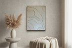 Tableau texturé blanc or relief artisanal 30x40cm encadré fait main LOEV DECO