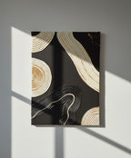 Tableau noir doré relief artisanal 30x40cm texture fait main France LOEV