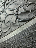 Décoration intérieure élégante - Tableau texturé noir argent relief 30x40 cm - Art mural moderne design encadré LOEV DECO
