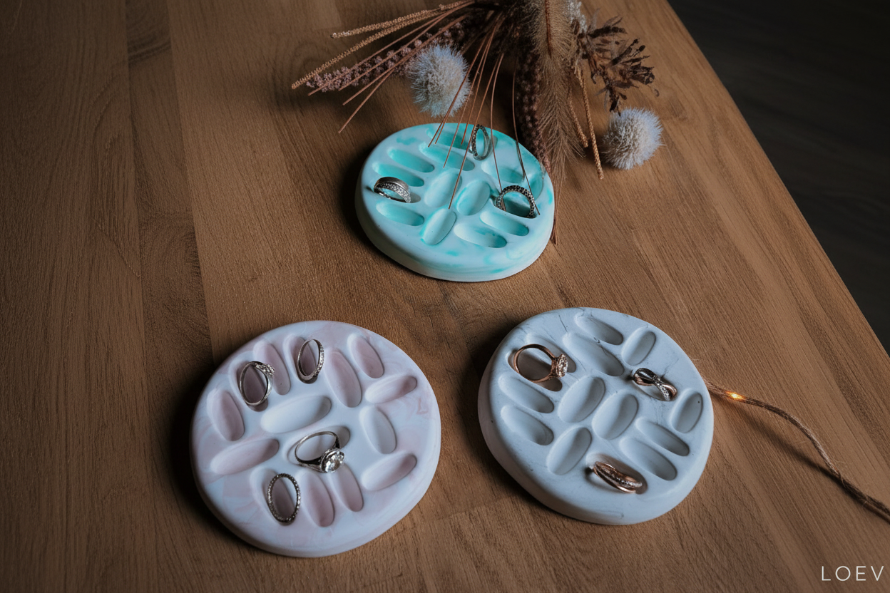 Porte-bagues céramique artisanal LOEV DECO - rangement bijoux fait main France
