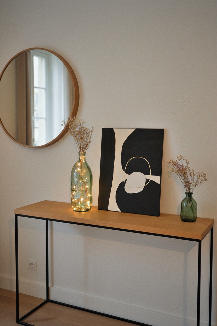 Détail relief plâtre noir beige feuille d'or texture organique 40x50cm cadre inclus