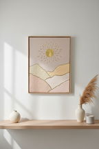 art mural pour chambre enfant ado tableau texturé desert doré
