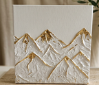 decoration montagne texturée en relief, blanc et or LOEV DECO