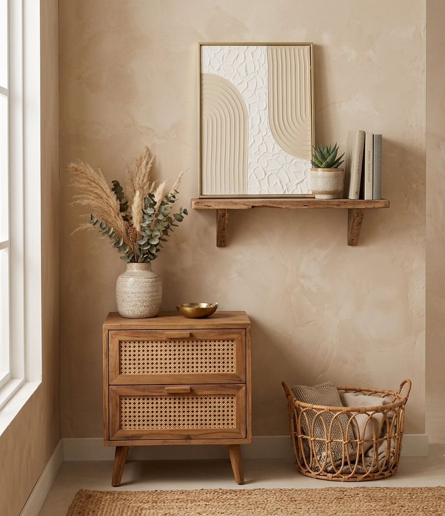 Tableau texturé arches beige blanc relief artisanal 24x30cm encadré fait main LOEV DECO