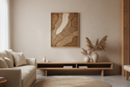 Toile texturée brou de noix feuille d'or relief 40x50 cm - Décoration intérieure moderne - Art mural fait main LOEV DECO
