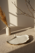 plateau deco - rangement bijout - feuille liseré or LOEV