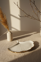 plateau deco - rangement bijout - feuille liseré or LOEV