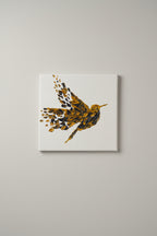 colibri texturé cadre decoratif oiseau 20*20 fait main