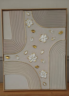 Tableau relief, décoration murale unique pour chambre fille. Art texturé fait main, pièce unique 40*50 cm