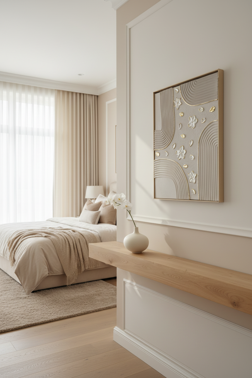 tableau texturé élégant pour chambre adolescente chic relief LOEV DECO