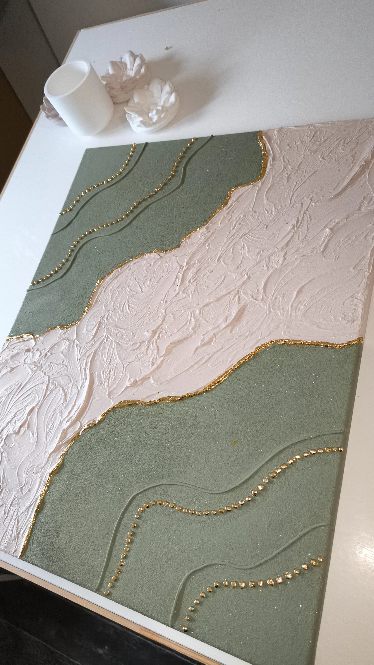toile texturé artisan art tableau en relief 40*50 cm
