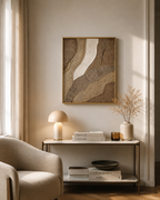 Toile texturée brou de noix feuille d'or relief 40x50 cm - Décoration intérieure moderne - Art mural fait main LOEV DECO
