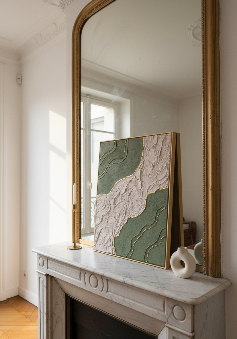 Tableau texturé haut de gamme, pièce unique fait main, 40x50 cm – LOEV DECO 
