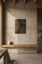 Tableau Noir Or - relief Texturée design LOEV 