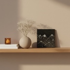 montagne texture noir et argent fait main - tableau deco